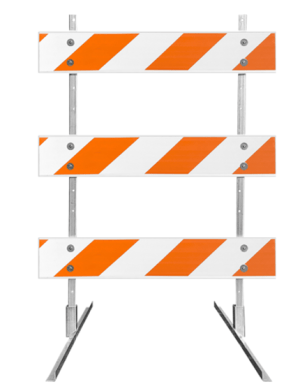 Type 3 Barricade with 4' Plastic Rails