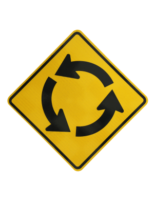 Roundabout Symbol Signs (W2-6)