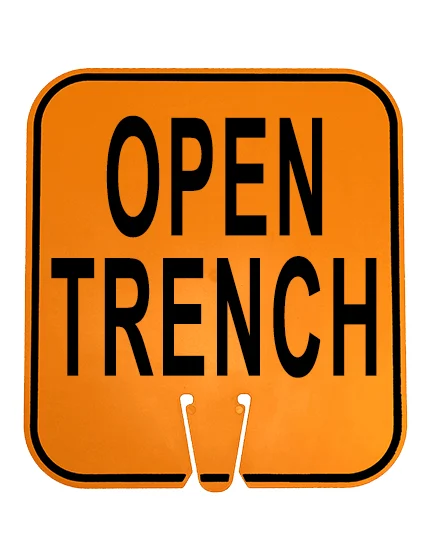 Vertical Clip On Sign OPEN TRENCH | COSVNON-V-OPTR | Traffic Safety Store