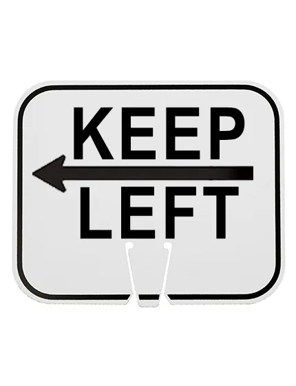 Keep Left With Arrow Clip-On Sign - Clip-On-Sign for Traffic Cones & Tubes