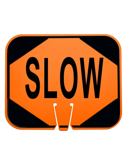 Slow Clip-On Sign - Clip-On-Sign for Traffic Cones & Tubes