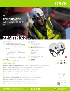 Zenith X2 Spec Sheet page 1