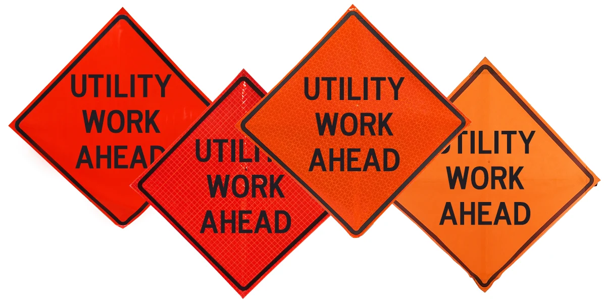 2024 March Feature products -- image of four traffic Roll up signs