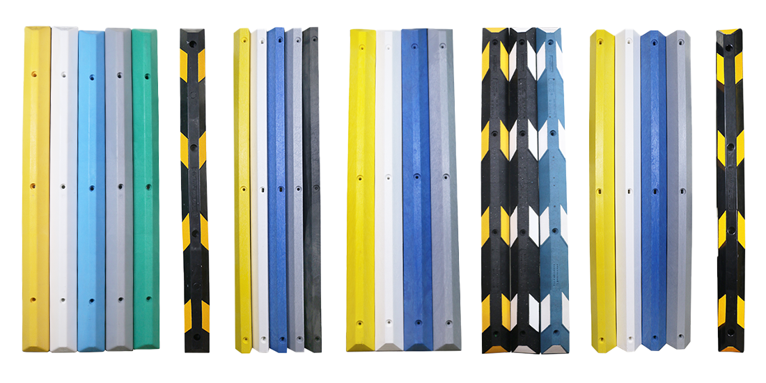 image of yellow steel bollards