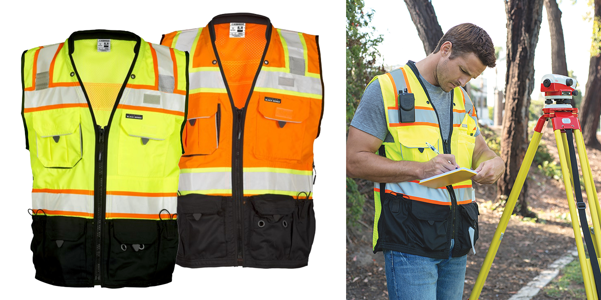Man wearing surveyor vest