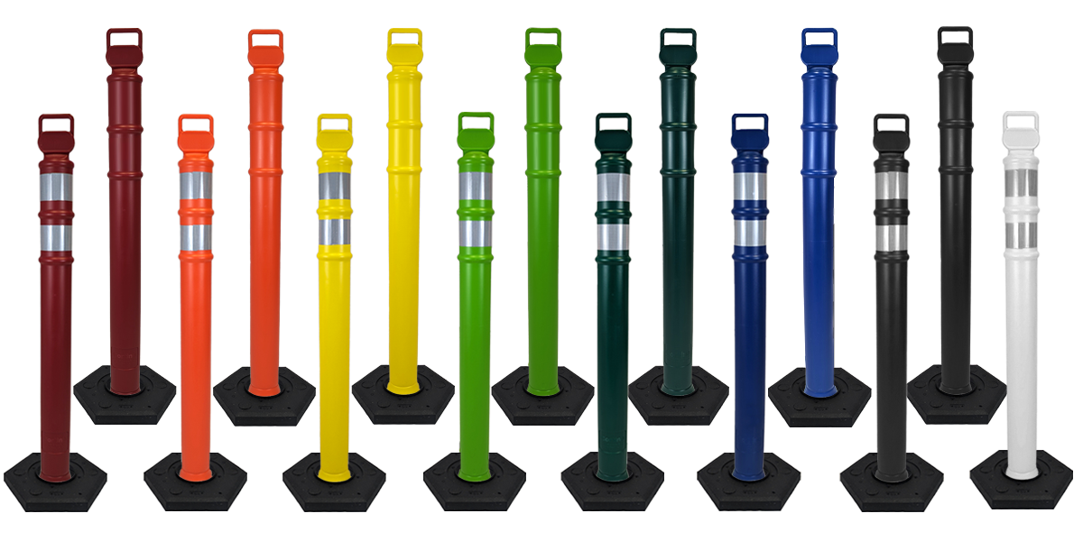 Delineator tubes in eight colors