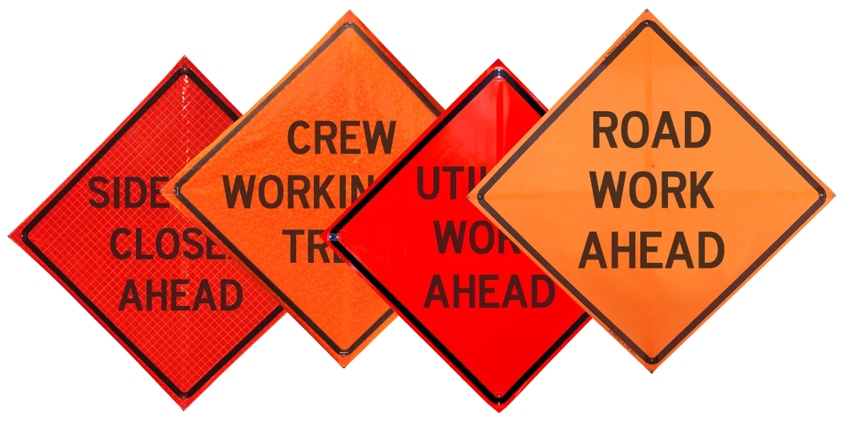 Image of  various construction signs