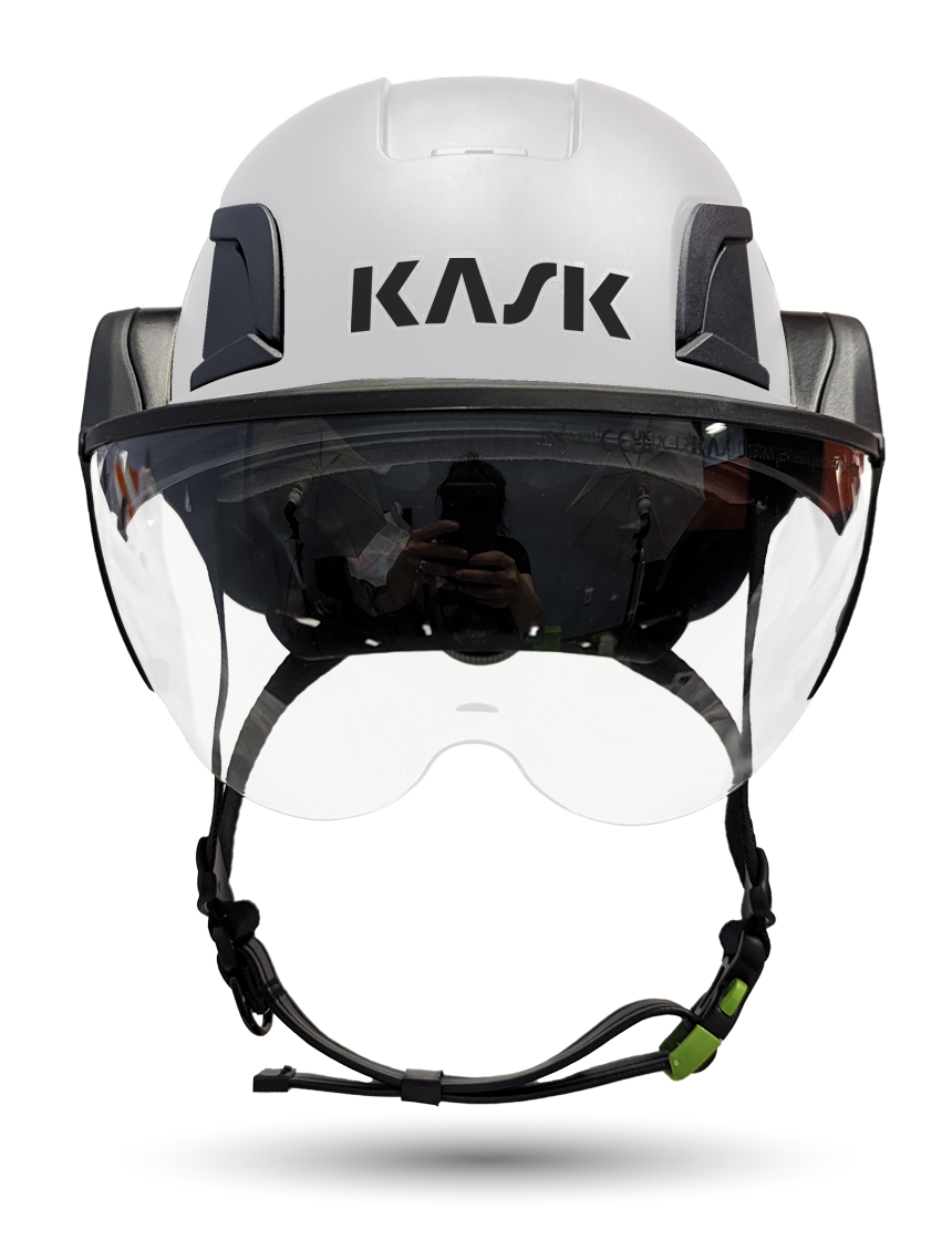 White Kask Zenith X2 ANSI Safety Helmet w/ Half Face Visor | TSS
