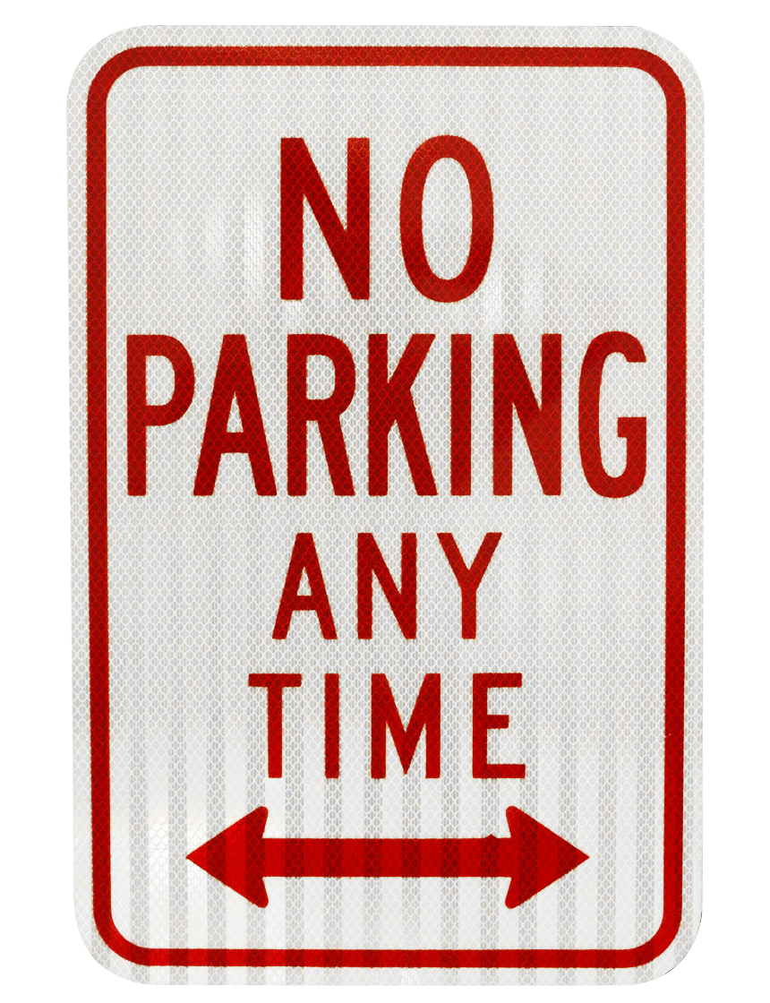 No Parking Anytime w/ Double Arrow Sign, 12